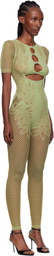 Poster Girl Green Dinero Leaves Cut Out Playsuit Jumpsuit