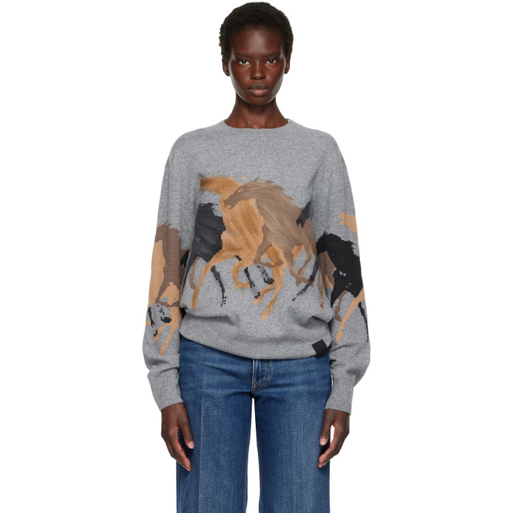 Photo: Stella McCartney Gray Racing Horses Sweater