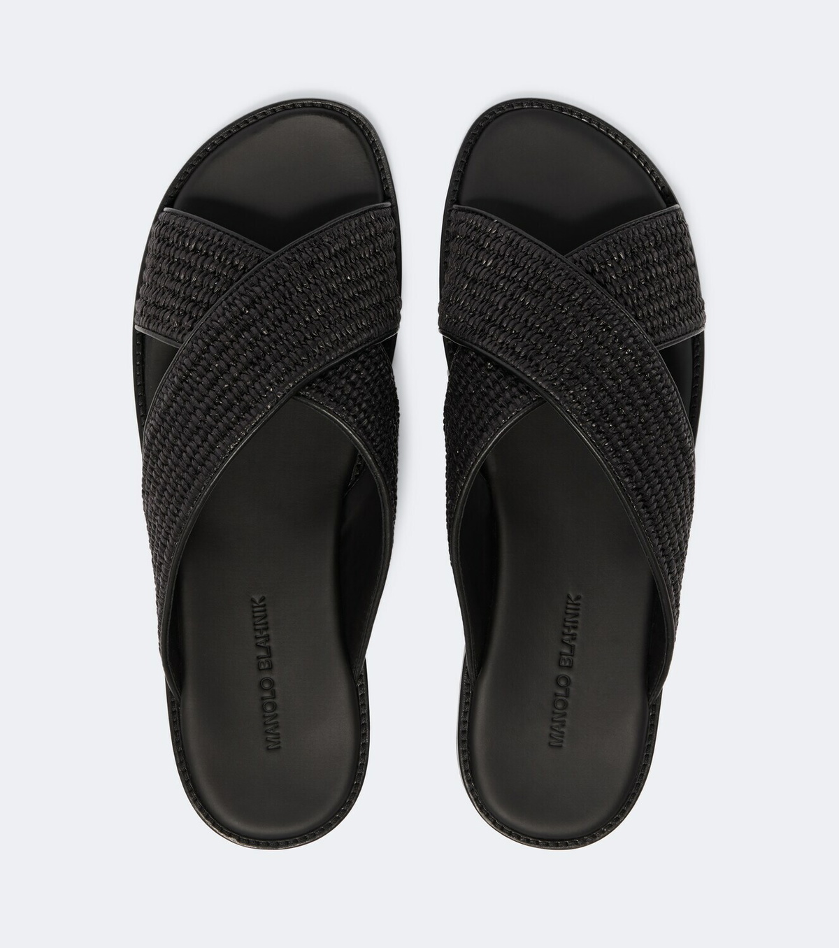 Manolo Blahnik Otawi raffia slides