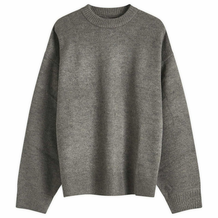 Photo: MKI Men's Mohair Blend Knit Crew in Brown Marl