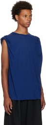 Dries Van Noten Blue Twisted Tank Top