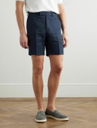 Kingsman - Slim-Fit Straight-Leg Linen Shorts - Blue
