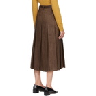 MM6 Maison Margiela Brown Mottled Wool Midi Skirt