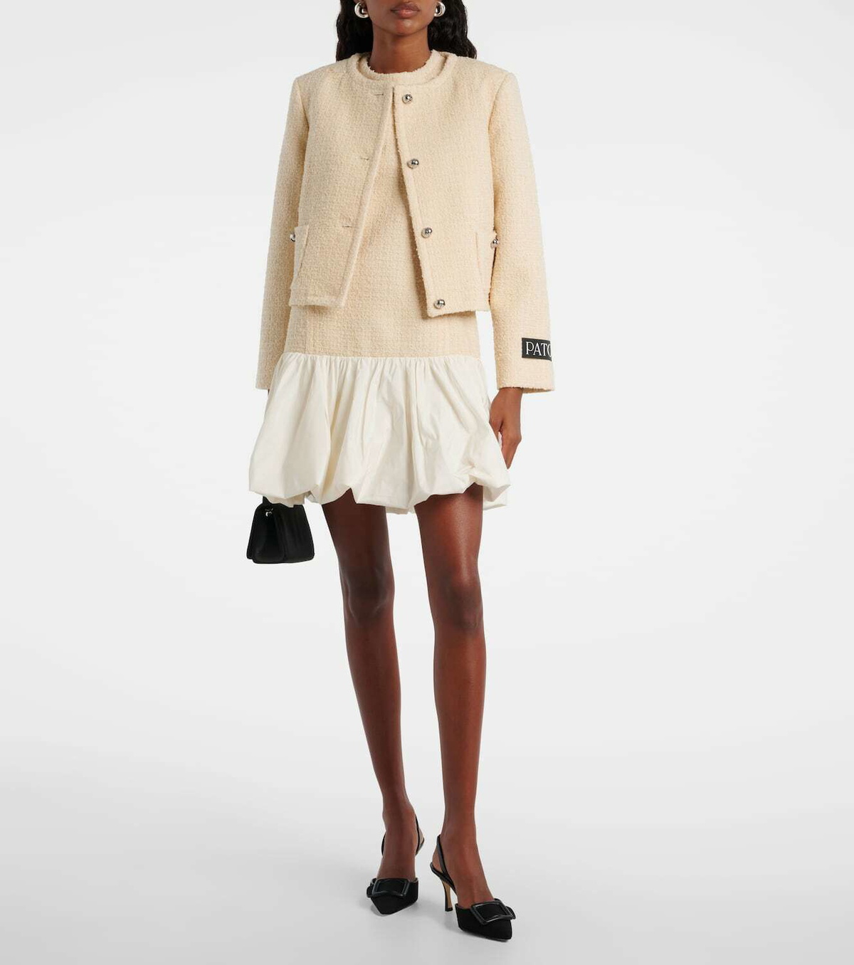 Patou Logo wool-blend bouclé jacket