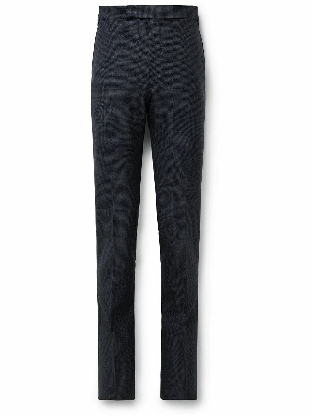 Photo: Kingsman - Straight-Leg Puppytooth Wool Suit Trousers - Blue