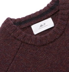 Mr P. - Mélange Shetland Wool Sweater - Men - Merlot