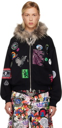 Chopova Lowena Black Fuz Zip Hoodie