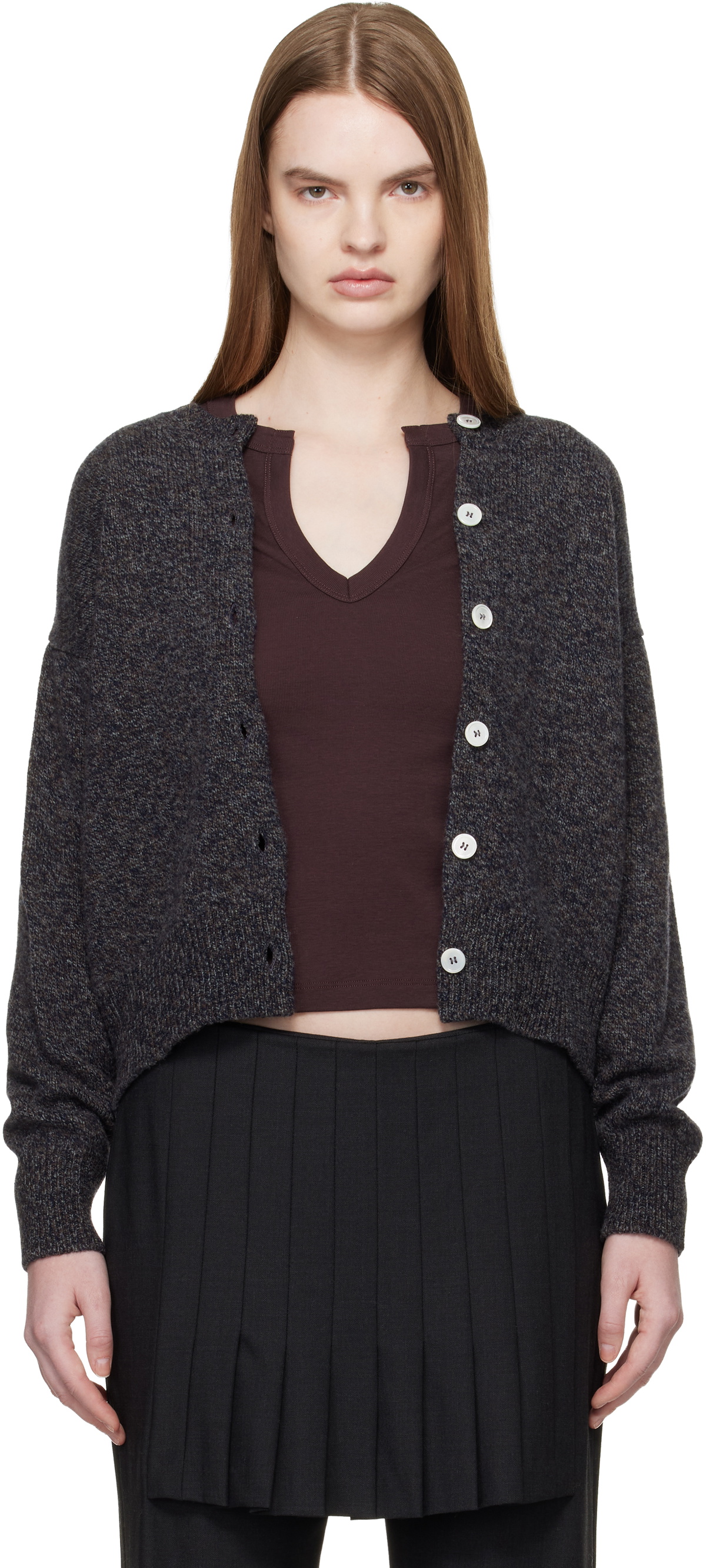 &Daughter Gray Ada Crewneck Cardigan