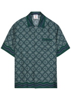 Casablanca Radiating Logo-monogram Silk Shirt Green