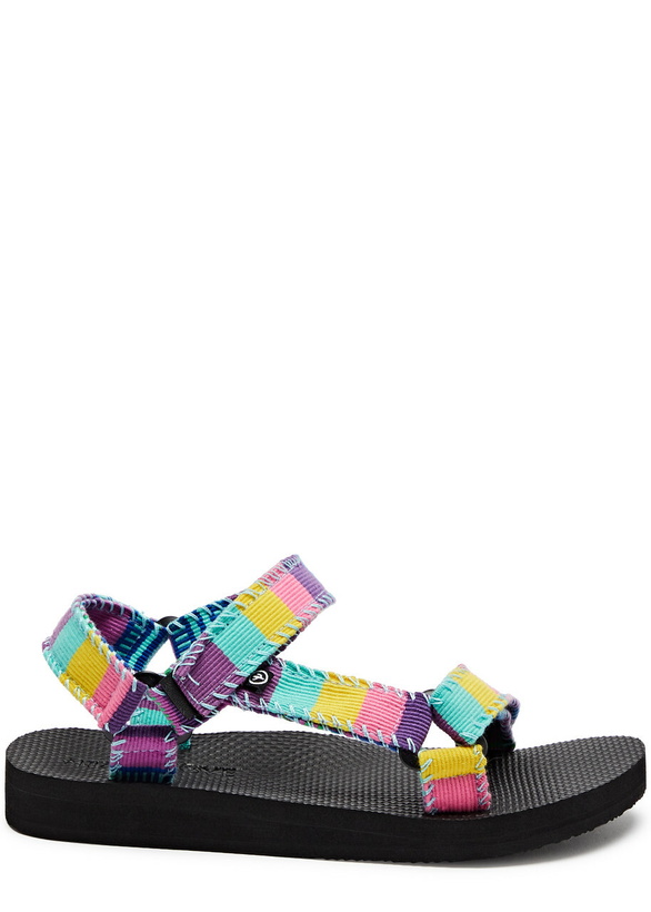 Photo: Arizona Love Trekky Mexican Striped Sandals, Sandals, Open Round toe Multicoloured
