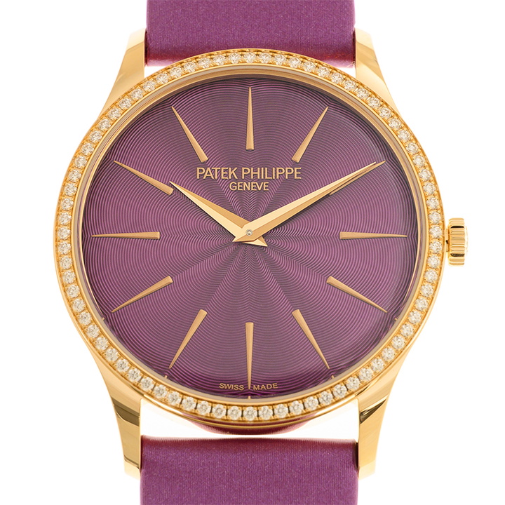 Photo: Patek Philippe Calatrava Automatic Diamond Purple Dial Ladies Watch 4997-200R-001
