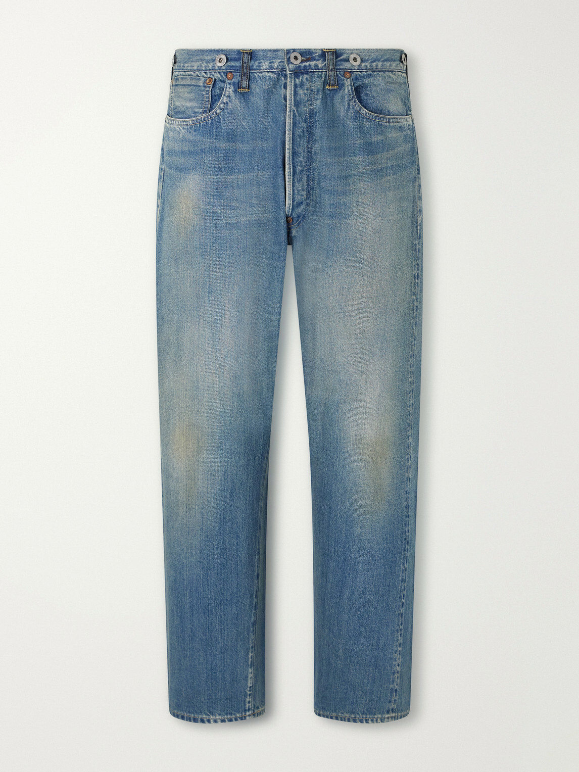 A.PRESSE - Tapered Distressed Jeans - Blue