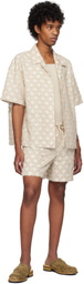 LE17SEPTEMBRE Beige Argyle Jacquard Shorts