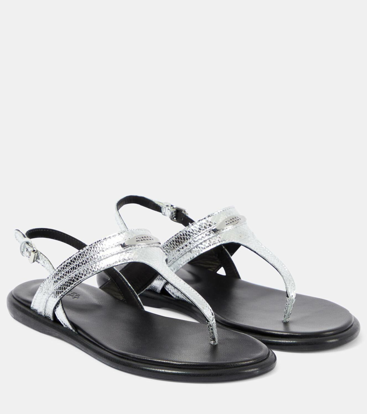 Isabel Marant Nya metallic leather thong sandals