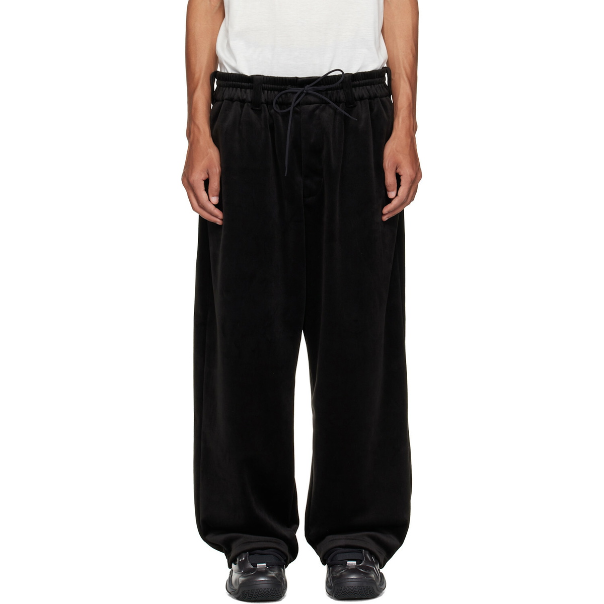 Y-3 Black Velvet Corduory Track Pants