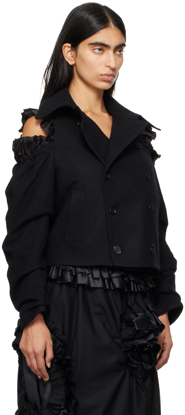 Noir Kei Ninomiya Black Milled Wool Jacket