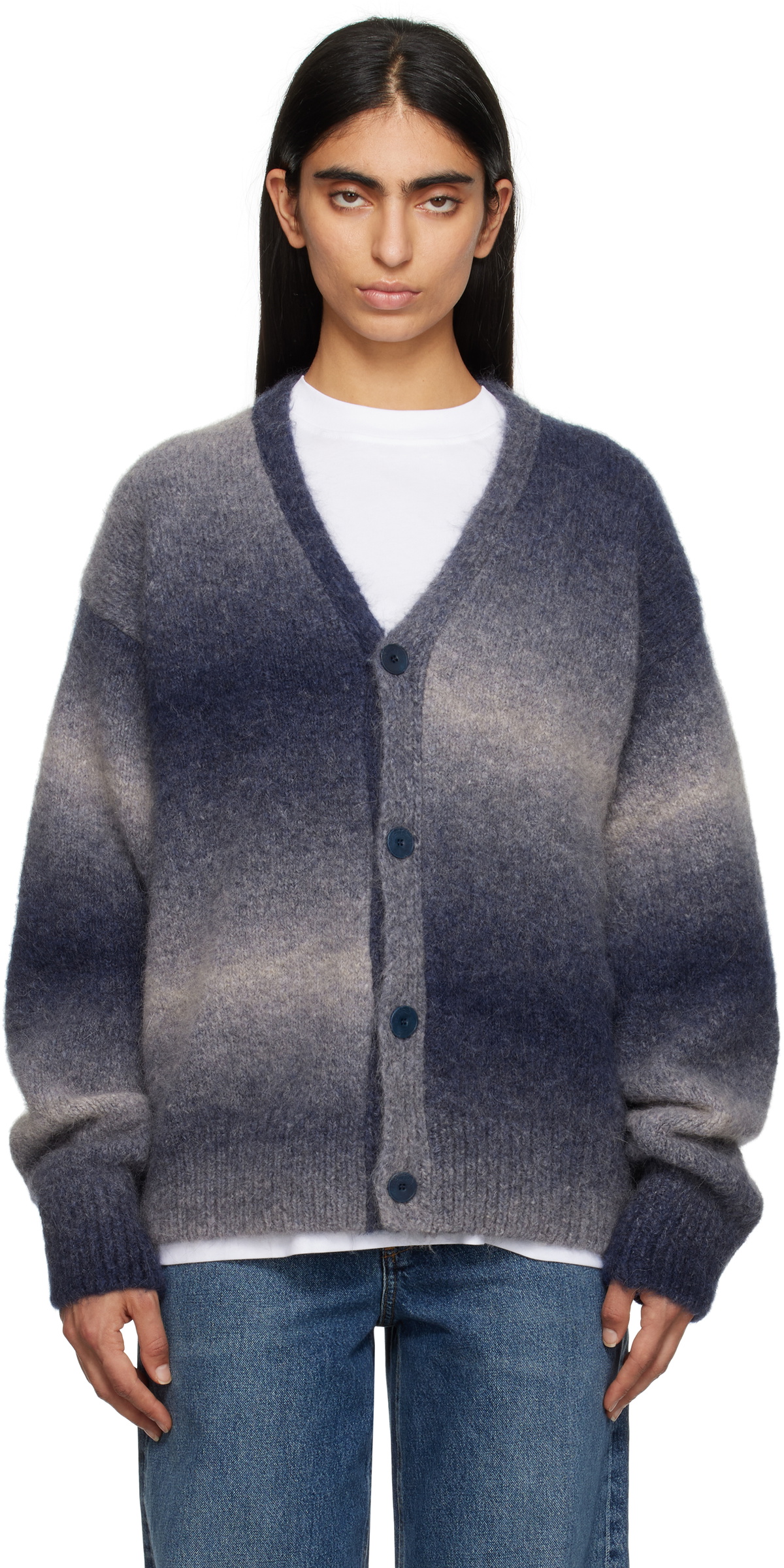 Études Navy Alpaca Cardigan