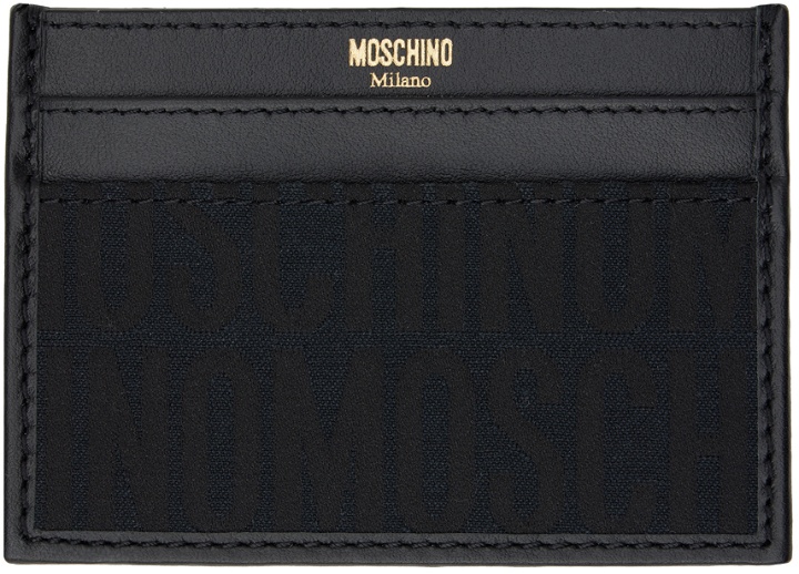 Photo: Moschino Black Jacquard Logo Card Holder