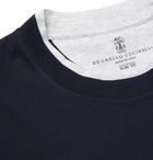 Brunello Cucinelli - Slim-Fit Layered Cotton-Jersey T-Shirt - Navy