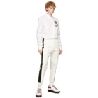 Alexander McQueen White Cotton Stripe Trousers