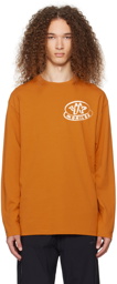 Moncler Orange Printed Long Sleeve T-Shirt