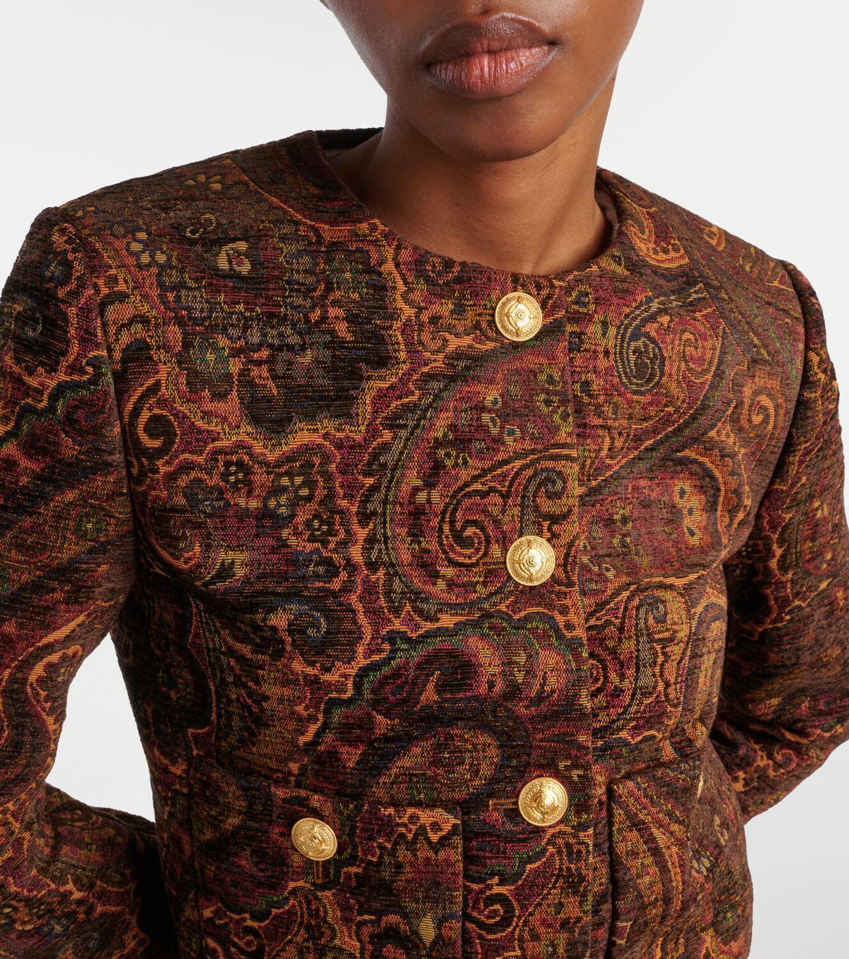 ジャケット・アウター PAISLEY PATTERN JACQUARD COAT VTG Brocade Jacquard Jacket Womens Size M Paisley Speigels NWOT | eBay