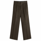 Auralee Women's Flannel Two-Tuck Trousers in Dark Brown