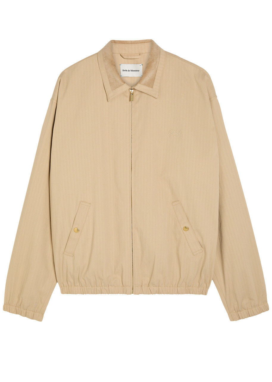 DRÔLE DE Monsieur Le Blouson Drôle Logo Stretch-cotton Jacket Beige