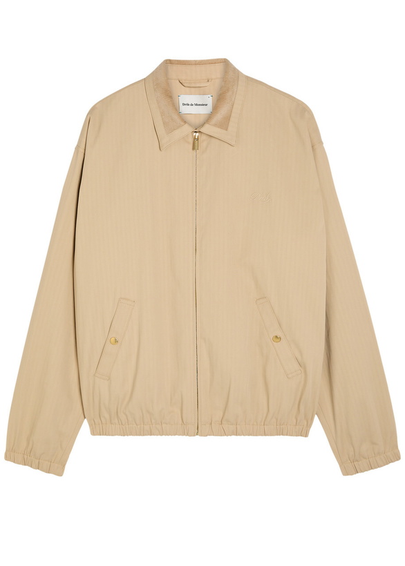 Photo: DRÔLE DE Monsieur Le Blouson Drôle Logo Stretch-cotton Jacket Beige