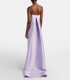 Solace London Kiki caped satin corset cocktail dress