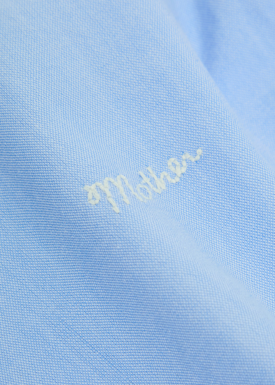 Mother The Bestie Logo-embroidered Cotton Shirt Light Blue