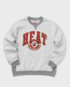 Mitchell & Ness Nba Premium Fleece Crew Vintage Logo Miami Heat Grey - Mens - Sweatshirts/Team Sweats