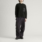 And Wander Men's Re Wool JQ Crew Sweatshirt in Black