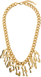 Moschino Gold Morphed Lettering Necklace