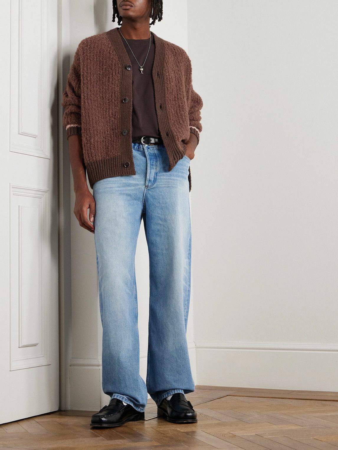 A Kind Of Guise - Ribbed-Knit Virgin Wool-Blend Cardigan - Brown