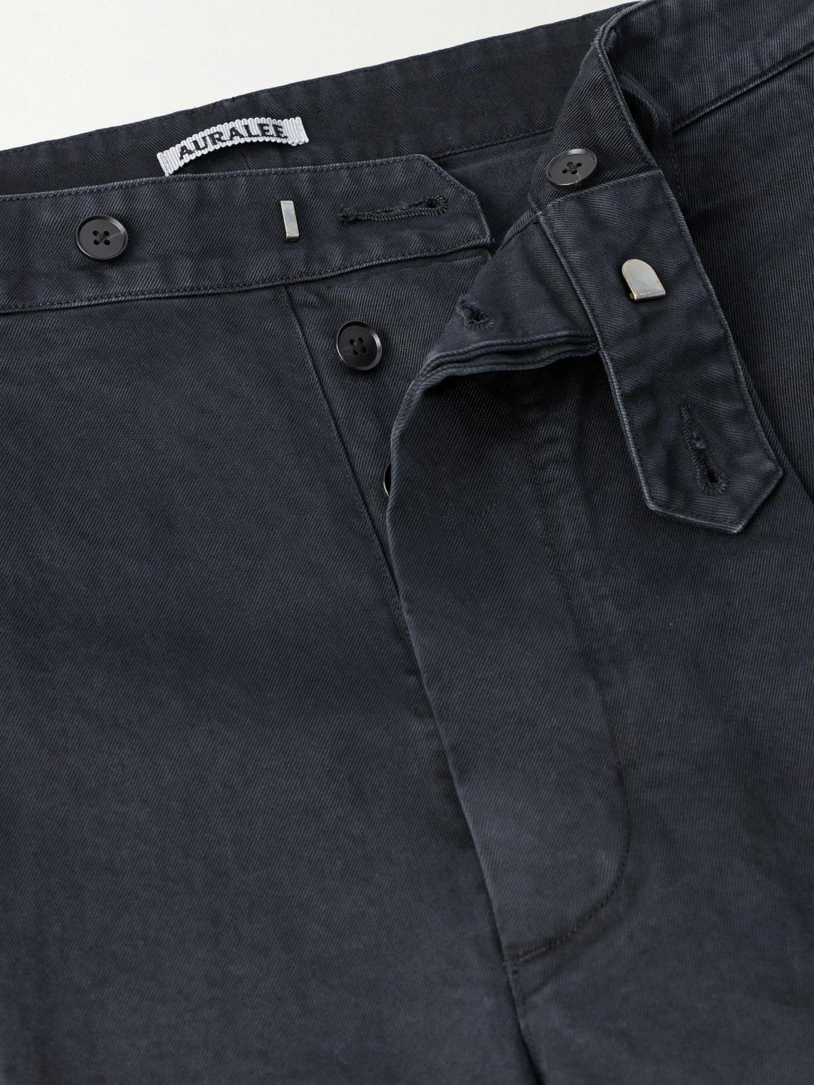 Auralee - Straight-Leg Pleated Cotton Chinos - Black