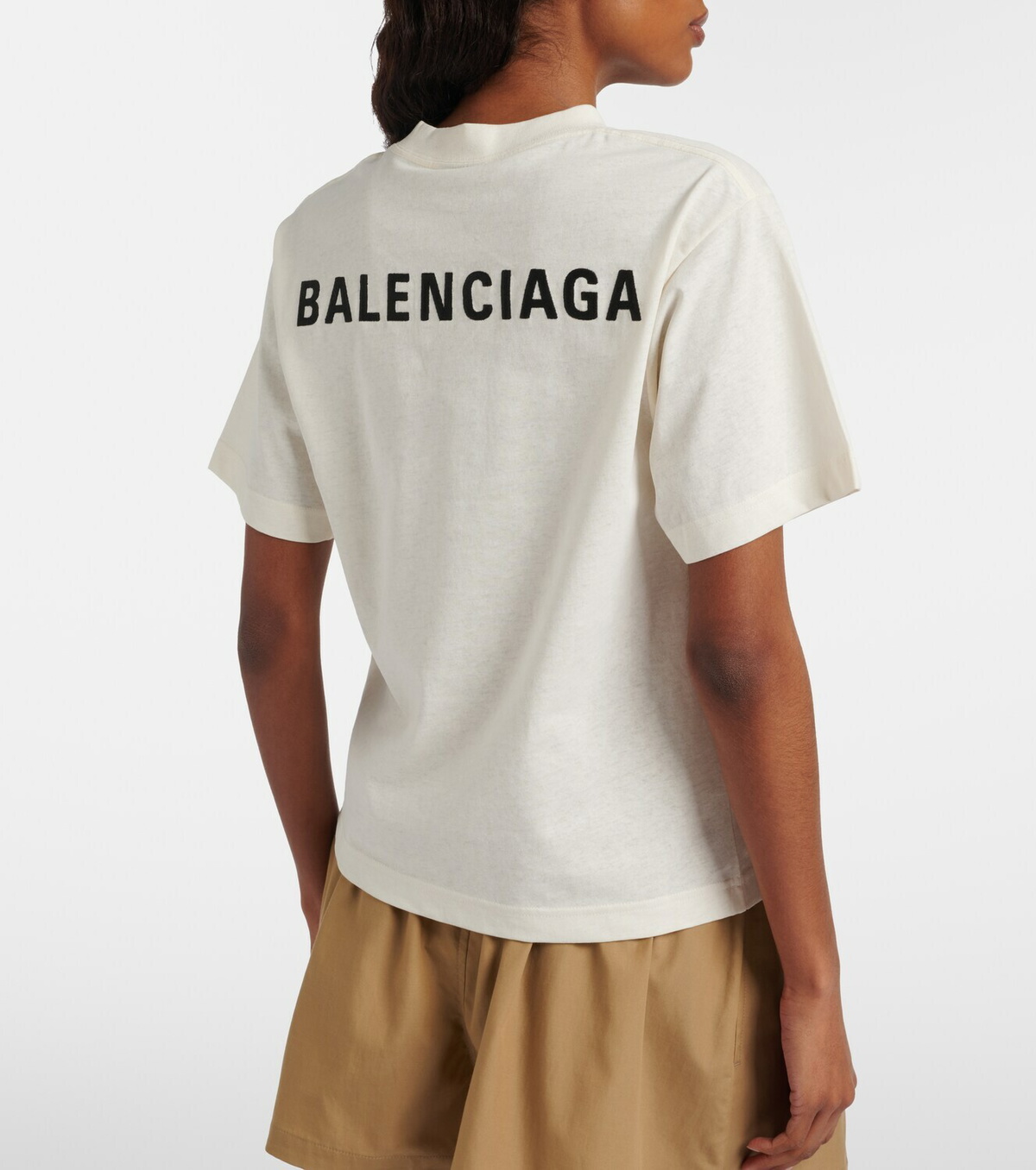 Balenciaga Logo embroidered cotton jersey T-shirt
