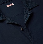 KAPITAL - Camp-Collar Embroidered Voile Shirt - Navy