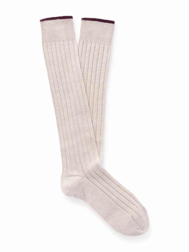 Photo: Brunello Cucinelli - Ribbed Cashmere Socks - Burgundy