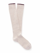 Brunello Cucinelli - Ribbed Cashmere Socks - Burgundy
