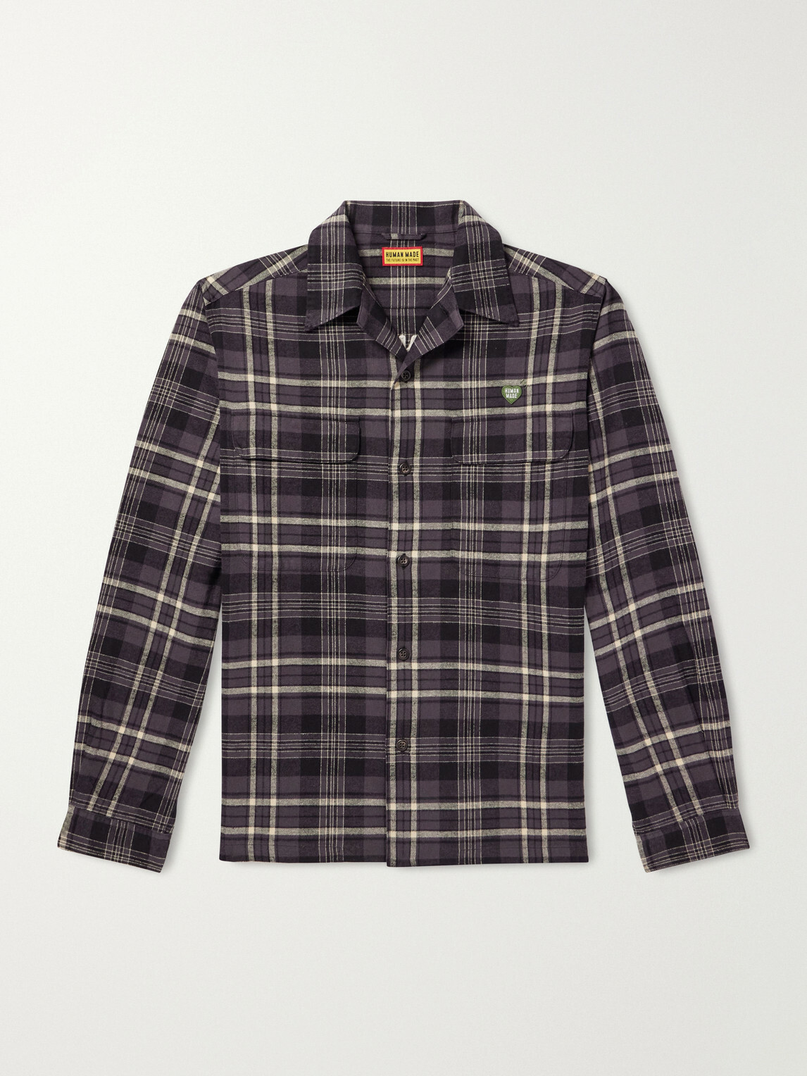 Human Made - Camp-Collar Checked Cotton-Flannel Shirt - Gray