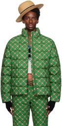 ERL Green Check Down Jacket