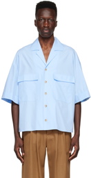 King & Tuckfield Blue Cotton Short Sleeve Shirt