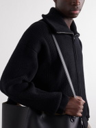 Studio Nicholson - Ribbed-Knit Merino Wool Zip-Up Cardigan - Black