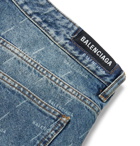 BALENCIAGA - Logo-Print Denim Jeans - Blue