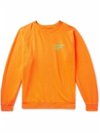 Pasadena Leisure Club - Puff Logo-Print Cotton-Jersey Sweatshirt - Orange