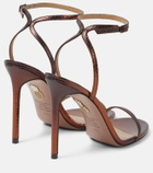 Aquazzura Olie 105 metallic leather sandals