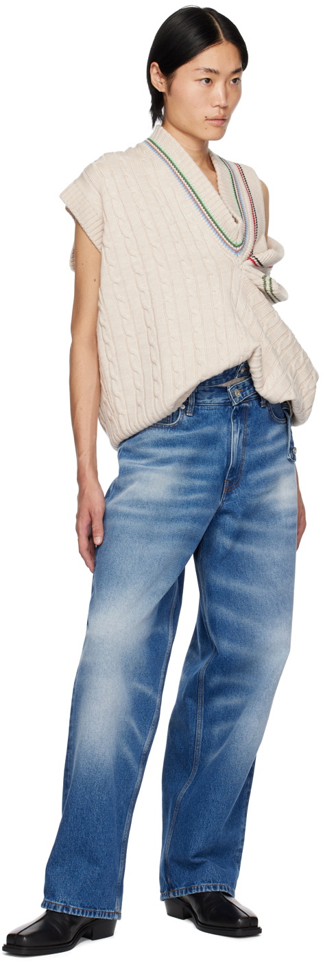 Y/Project SSENSE Exclusive Beige Triple Collar Cricket Vest Y/Project