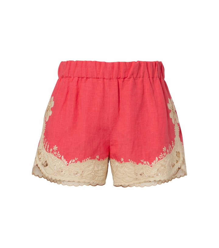 Photo: Valentino Embroidered linen shorts
