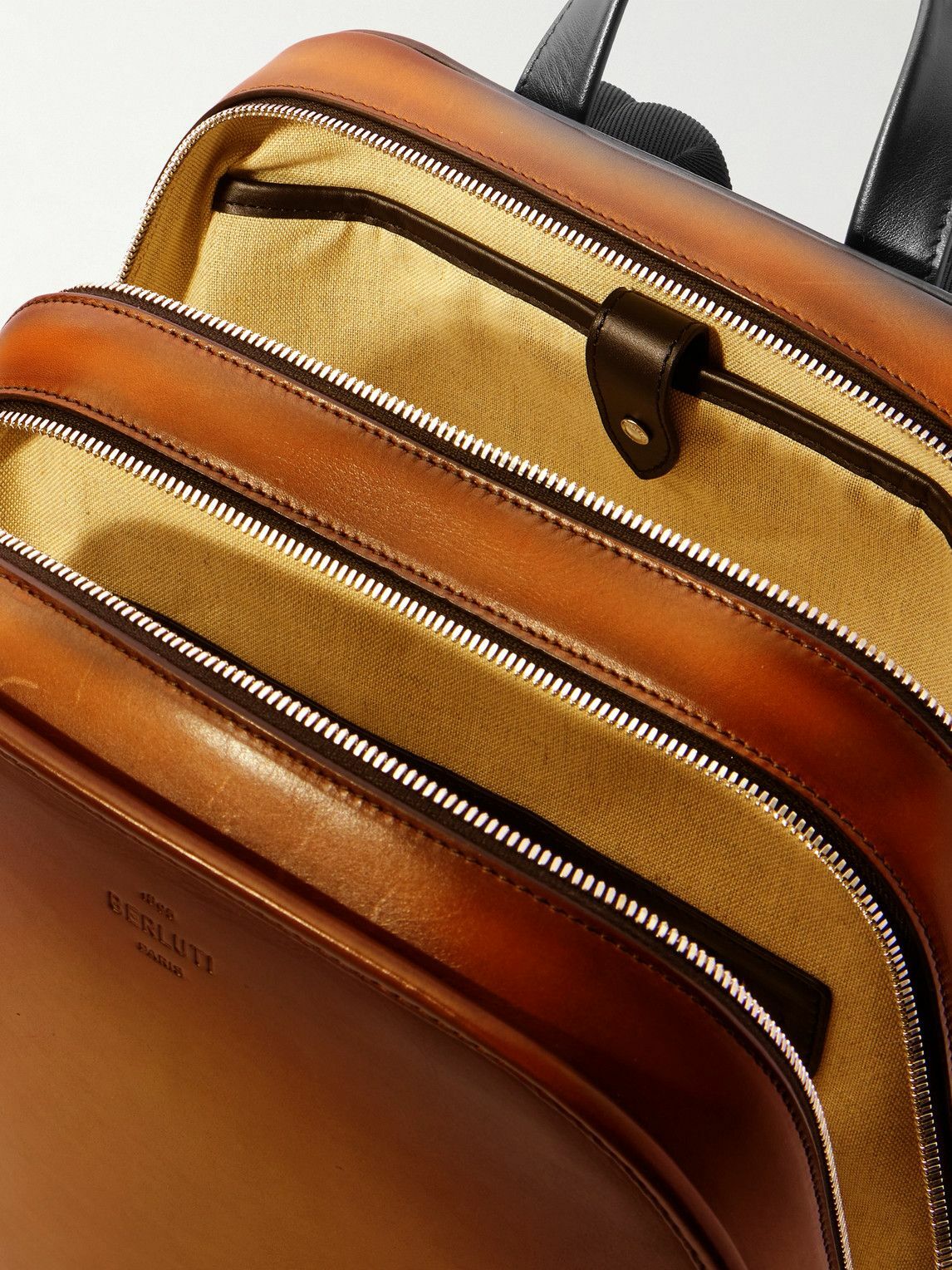 Berluti - Working Day Scritto Venezia Leather and Twill Backpack
